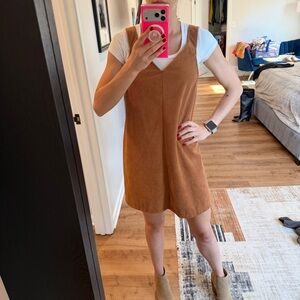 Brown Corduroy Pinafore Dress